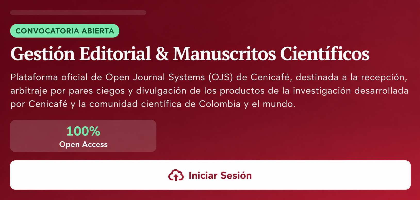 Ingresar a la plataforma de manuscritos de Cenicafé